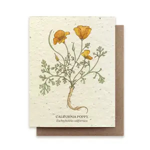 The Bower Studio - California Poppy Plantable Card
