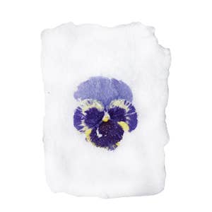 real pansy imprint note card